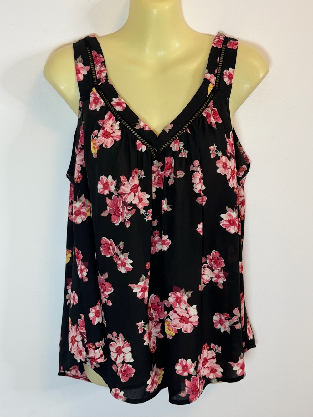 Sienna Sky Black Floral Tank Blouse